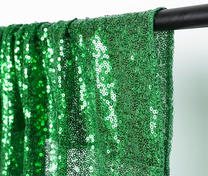 Poise3EHome Green Sequin Backdrop, 6FT x 8FT Sequin Photography Backdrop Curtain for Christmas St. Patrick's Day Party Decoration - Image 4
