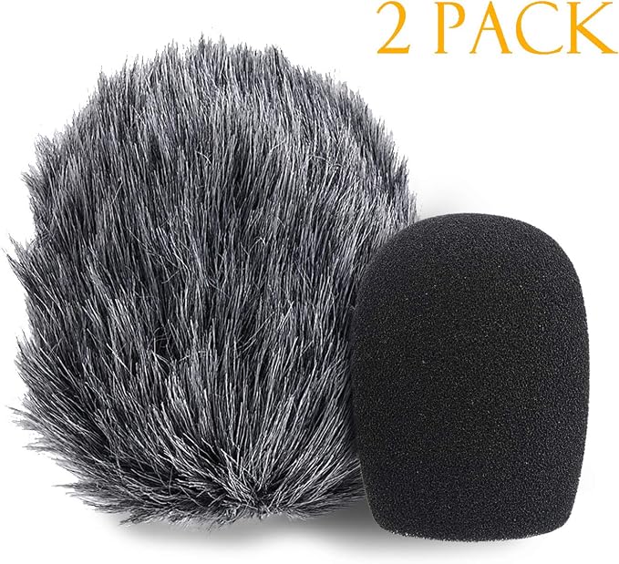SUNMON Furry Windscreen Muff, Mic Pop Filter/Foam Wind Cover fits Rode VideoMicro Videomic Me-L Shotgun Microphone (2 PACK) - Image 2