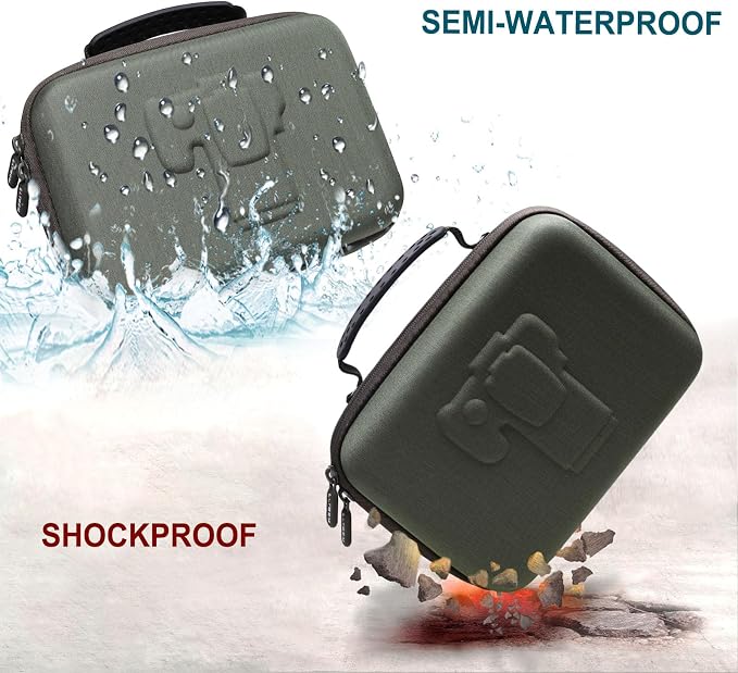 Small Camera Case Bag for Canon EOS Rebel T7/R50//R100 DSLR Camera Green | Hard Carrying Travel Case for Canon EOS Rebel T7/R50//R100/R6 Mark II/R8/R6 Mark III/R50 V/T6/R10/R5 Mark II DSLR SLR Camera - Image 5