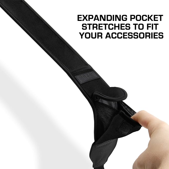 USA Gear TrueSHOT Camera Strap Neoprene Camera Straps - Padded Neck Strap, Pockets, and Quick Release Buckles - Compatible with Canon, Nikon, Sony and More DSLR and Mirrorless Cameras (Black) - Image 5