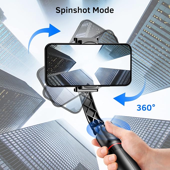 Smartphone Gimbal Stabilizer with Remote, Aluminum Extendable Selfie Stick Tripod, 360° Automatic Rotation, Auto Balance for Live Video Recording, Vlogging, YouTube Compatible with iPhone and Android - Image 3
