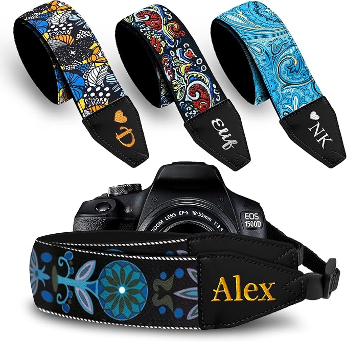 Art Tribute Custom Camera Strap Blue Sea - Add Your Text and We Make It Especially For You Get Your Own Personalized Gift Camera Strap, No Shipping Cost! by ArtTribute