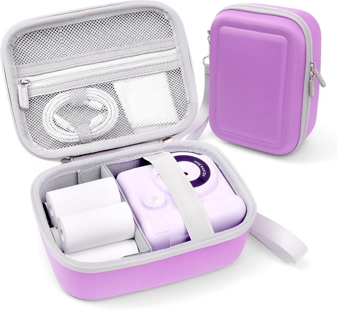 Krypthos Kids Instant Print Camera Case for Dylanto for ESOXOFFORE (Violet) | Compatible with ESOXOFFORE, Dylanto, DUDUDRAGON, Zostuic, Gofunly, Cimizi, Paper Storage, Perfect for Gifting, Easy to Carry by KrypthosCase