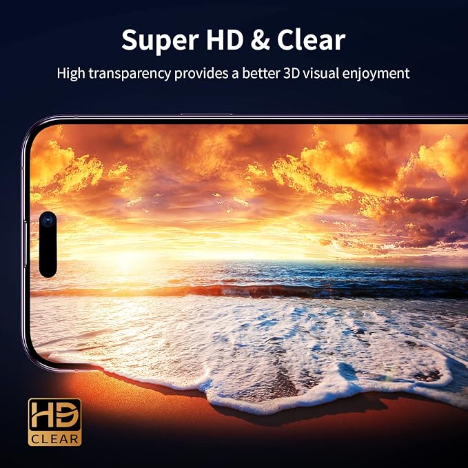 Fotbor Privacy Screen Protector for iPhone 14 Pro Max with Camera Lens Protector [3+3 Pack], with Easy Installation Kit, Anti Spy Private Full Coverage Tempered Glass Film 6.7 Inch, Bubble Free - Image 6