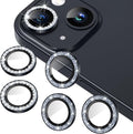 AGVEE 3+3 6 Pack for iPhone 14/14 Plus Camera Lens Protector Cover | Individual Bling Diamond & Bling Glitter Sparkle Cute Gem Metal Ring, 9H Tempered HD Glass by AGVEE