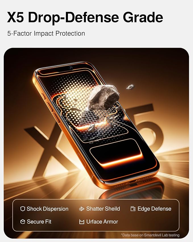 SMARTDEVIL 2 Pack Tempered Glass Screen Protector for iPhone 17 Pro | SmartPull Box Bubble-Free Instant Install Applicator, 9H Military-Grade Protection, Case-Friendly - Image 5