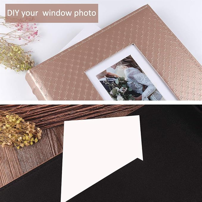 RECUTMS Photo Albums 4x6 Pictures, 600 Pockets Large Capacity Picture Album | Acid-Free Black Pages, Leather Cover, Dual Horizontal/Vertical Pockets, Custom Photo Cover, Perfect for Wedding, Family&Trave - Image 6