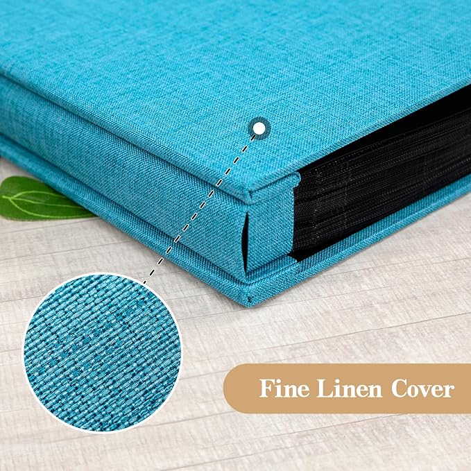potricher Photo Album 4x6 Pictures, 300 Pockets, Linen Cover, Blue | Linen Cover, Front Window, Large Capacity 4x6 Picture Albums, Photo Book for Family, Wedding, Anniversary, Baby, Keepsake - Image 6