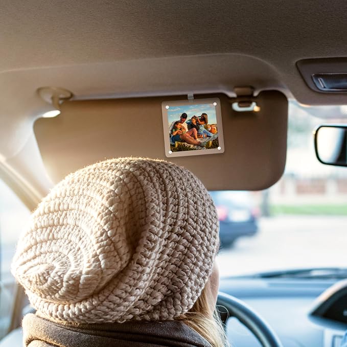 Car Sun Visor Photo Holder, Universal Magnetic Photo Clip, Decorate Your Car Visor Clip with Personality(Transparent, 3.2x3.2) - Image 3