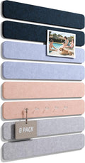 Fluxynara 13" x 2" Felt Wall Panels, Nordic Moonlight | 8-Pack Includes 50 Push Pins and Adhesive Tabs for Photos, Notes and Decor in Bedroom Doors, Home Office or Studios by FLUXYNARA