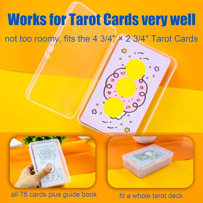 JINUPHION 3 Pcs Tarot Card Case, Tarot Card Holder for 4 3/4"×2 3/4" Standard Tarot Cards, Plastic Clear Card Deck Box Storage, Playing Card Case for Large-sized Cards,5" ×3 1/4" ×1 3/8" (NO Cards) - Image 3