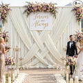 40ftx10ft Wrinkle Free Beige Backdrop Curtains for Parties, Silky Polyester Photo Backdrop Drapes 8 Panels 5x10ft Back Drop Cloth for Wedding Birthday Baby Shower Photography Background by ENJOYYOURPARTY