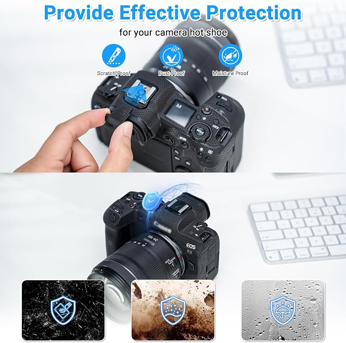 JJC Camera Hot Shoe Cover Cap for Canon EOS R100 T7 T6 Rebel 5D Mark IV | Dustproof,for Canon EOS R5 R6 RP R Rebel T8i T7i T7 T6i T6 T5i SL3 SL2 M50 800D 760D 4000D 90D 5DM4 5DM3 5DM2 6D 6D2 7D 7D2 - Image 4