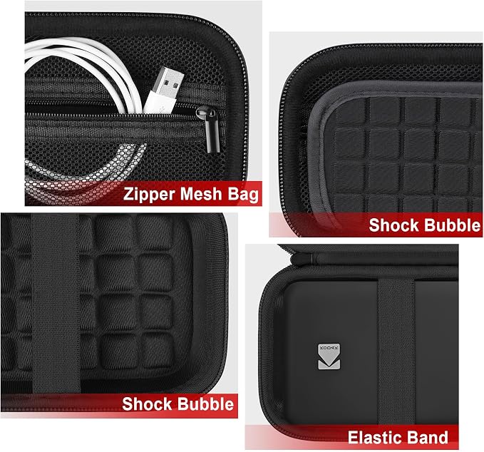Hard Carrying Case for KODAK Step Instant Smartphone Photo Printer - Portable Mini Color Wireless Mobile Printer, Zipper Mesh Pocket for USB Cable, Photo Paper, Black - Image 4