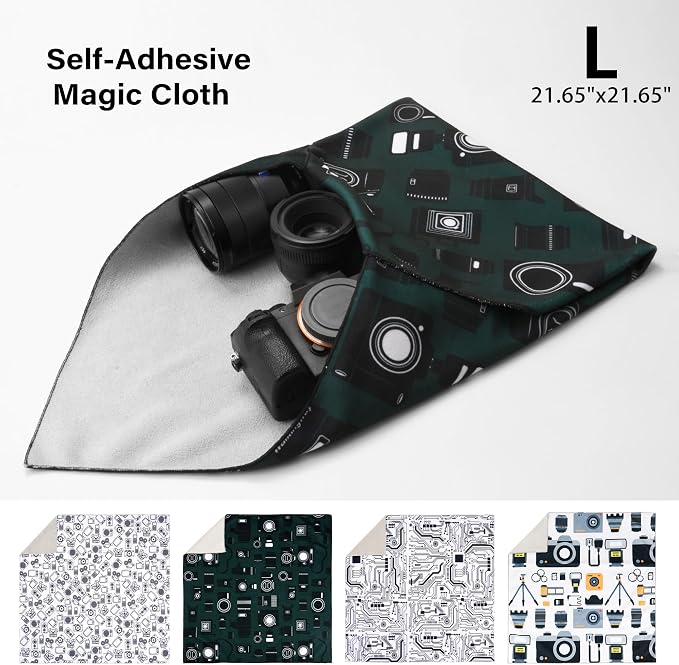 Camera Wrap, Protective Wrap Anti-Scratch Lens pouche, Magic Self-Adhesive Cloth, Universal Storage Cloth for DSLR, Smartphones, Laptops, electronics,Cosmetic,whatever you need to protect - Image 2