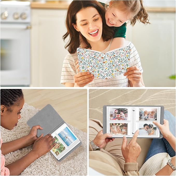 Fintie Instax Mini Photo Album for 2x3-Inch Film - 104 Pockets Small Albums for Fujifilm Instax Mini 12/11/99/40/7+/EVO/LiPlay/Link 3-2-1 Instant Camera/Polaroid Hi-Print Printer, Spring Bloom - Image 7