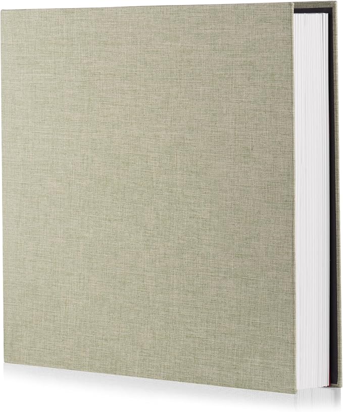 Photo Album Self Adhesive Scrapbook Album for 4×6 Pictures DIY Magnetic Linen Cover Album 15 Sheets/30 Blank Pages for Family Wedding, Birthday, Christmas, Anniversary (Grass Green) by HenPisen