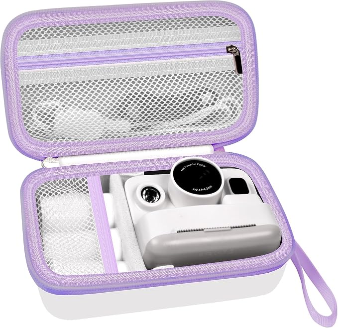 Kids Instant Print Camera Case for DYLANTO for ESOXOFFORE Cameras | Portable Digital Camera Case Organizer for ETIKEZ for YTETCN for DUDUDRAGON with Pocket for Accessories (Box Only)-White by Grapsa