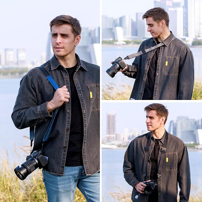 JJC DSLR Neck Strap with Patented Quick Release Buckles, Universal Adjustable Shoulder Sling Strap for Canon Nikon Sony Fujifilm Olympus Pentax DSLR SLR Cameras (Silver Grey) - Image 2