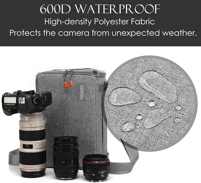 Camera Insert Bag,Shockproof &Pressure-proof Dual Opening Padded Camera Lens Cube Case Backpack,Digital DSLR SLR Mirrorless Cameras Storage,Suitable for mountaineering bags over 20 liters(M) - Image 2