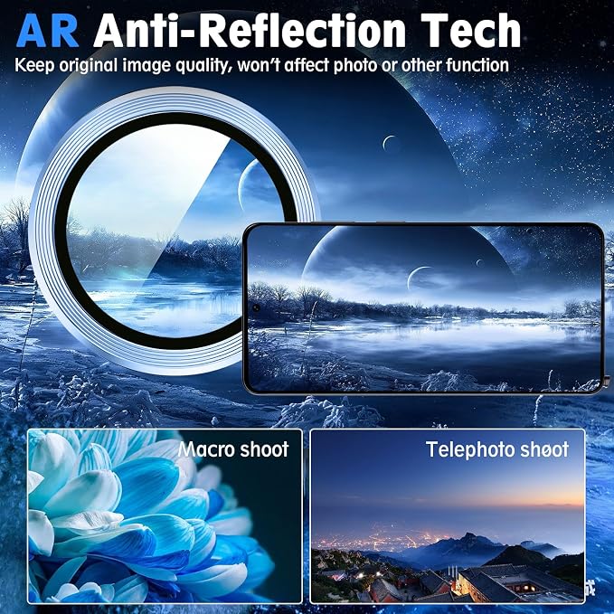 SiHPuoy 2Set Camera Lens Protector for Samsung Galaxy S26 Ultra, Blue | 9H+ Tempered Glass, Military Grade Shatterproof, Anti-Scratch,Case Friendly,HD Metal Camera Cover,Does not Affect Night Shots - Image 7