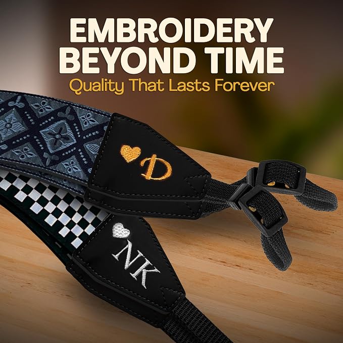 Art Tribute Custom Black Regal Camera Strap - Add Your Text and We Make It Especially For You Get Your Own Personalized Stocking Stuffer & Christmas Gift Camera Strap, No Shipping Cost! - Image 4
