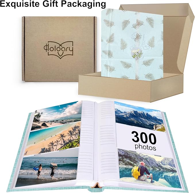 Holoary Photo Album 4x6 300 Photos, 300 Pockets 4”x6” Picture Album, Linen Fabric Cover Big Picture Book for Photos with Writing Area, 4x6 Photo Albums for Family Weddings Travel Memories(Green) - Image 9