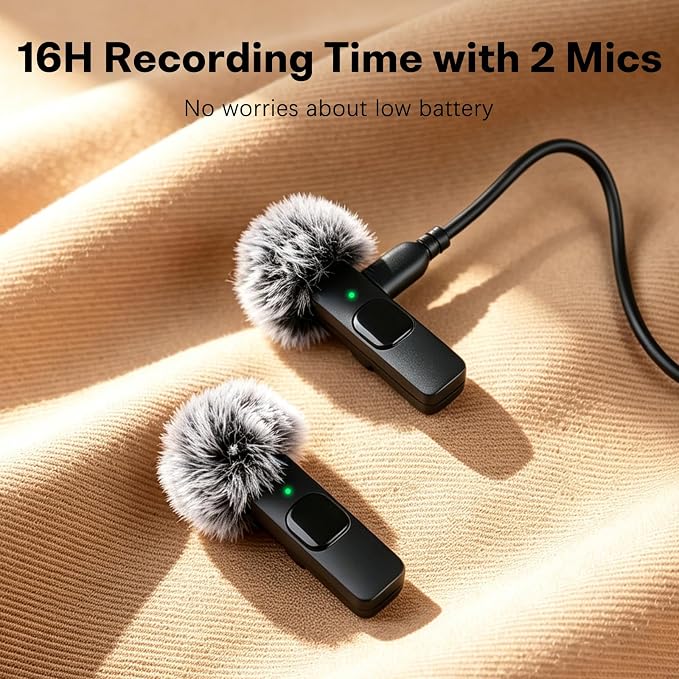 MAYBESTA Wireless Lavalier Microphone for iPhone & Android Phone - Lapel Mini Microphones for Audio Video Recording - 2 Clip on Content Creator Mics for Tiktok YouTube Vlog - Image 4