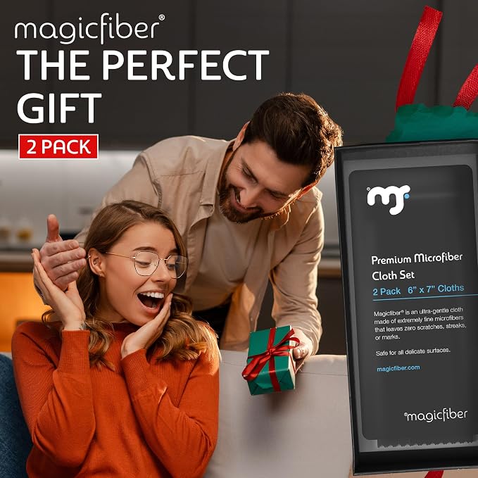 MagicFiber Microfiber Cleaning Cloth, Glasses Cleaner, Eyeglass Wipes, 2pk | Clean Eye Glasses, Lenses, Screens, Cameras, Sunglasses, Watches, Electronics, & More - Image 6