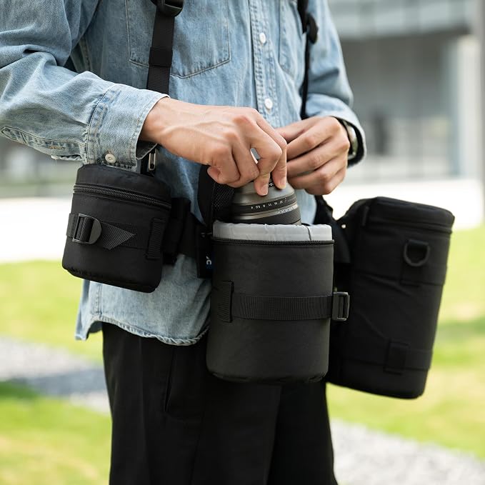 JJC Camera Lens Pouch for NIKKOR 24-120mm 24-70mm Canon EF 24-70mm Lens | Fits lens 3.9 x 6.5" for TAMRO 70-300mm, FUji GF 32-90mm, XF 8-16/16-55mm, AF-S NIKKOR 24mm, 35mm, Canon EF 70-300/ 85mm Lens - Image 7