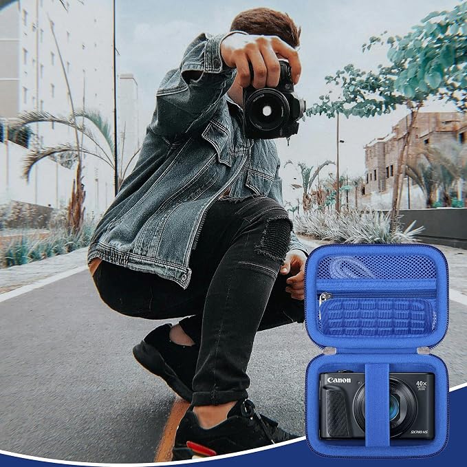 Carrying Case for Canon PowerShot SX740 HS, SX730 HS Camera, Blue | SX720 HS, SX620 HS, G7 X Mark III, G7 X Mark II Digital Camera, Storage Holder Travel Bag with Mesh Pocket for Battery Pack - Image 7
