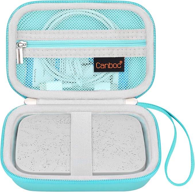 Canboc Carrying Case for HP Sprocket Portable 2x3 Instant Photo Printer | For Kodak Step Wireless Mobile Photo Printer, Zipper Mesh Bag fits Photo Paper Cable, Green by Canboc