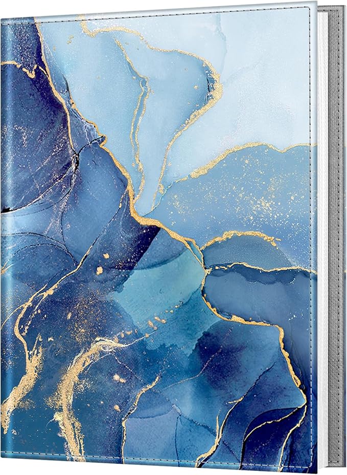 Fintie Photo Album for 8x10 Photos, 52 Pockets Vegan Leather Memory Book | Premium Cover Picture Book, For Family/Wedding/Couples Keepsakes, Anniversary Photos & Artwork Collection, Ocean Marble by Fintie