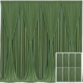 8 Panels Valley Green Backdrop Curtain for Parties Wrinkle Free Dark Green Photo Curtains Backdrop Drapes Fabric Decoration for Weding Baby Shower Birthday Party Photography 40ft(W) x 10ft(H) by Tao-GePartyDecorations