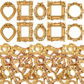 Vicenpal 200 Pcs Gold Mini Vintage Picture Frames Bulk | Small Vintage Photo Frames, Antique, Resin, Baroque, Ornate, Cute Wallet Size, for DIY Jewelry Gifts Christmas Wedding Decor by Vicenpal