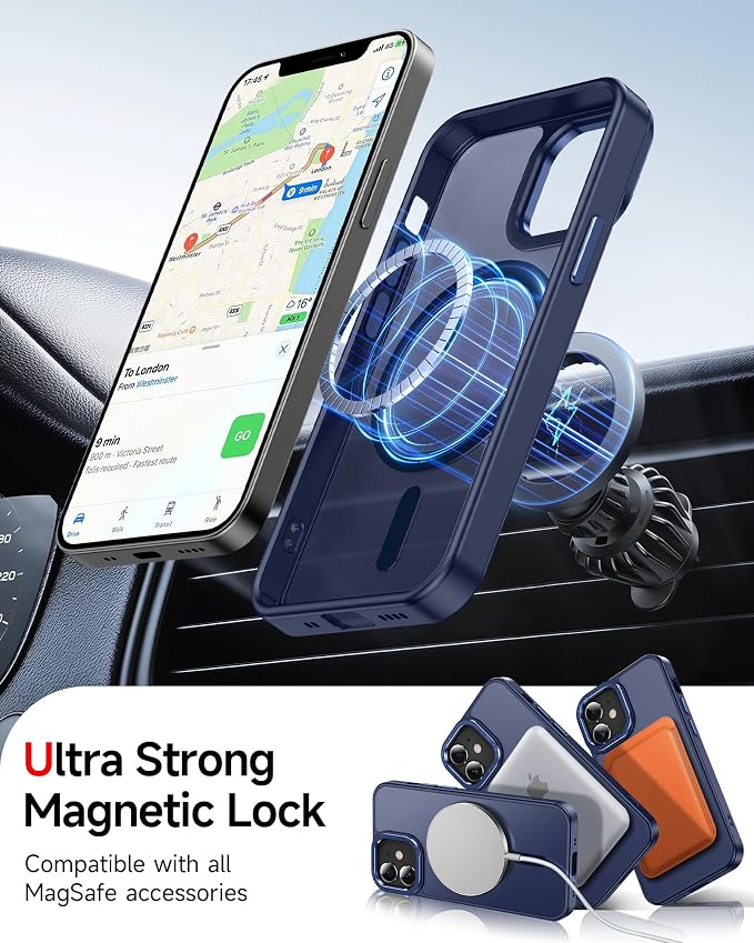 LeYi for iPhone-13 Mini Case/iPhone-12 Mini Phone Cases:[ Screen Protector X2+ Camera Cover X2] Compatible with Magsafe i iphone12 12mini Slim Protective Magnetic Funda para iphone13 13mini, Blue - Image 3