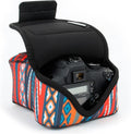 USA Gear Camera Sleeve (Medium) for Compact SLRs Compatible with Canon EOS R100 Nikon Z30 Sony ZV-E10, and more - Padded Neoprene DSLR Case with Zipper Accessory Pocket & Belt Loop (Southwest) by USAGEAR