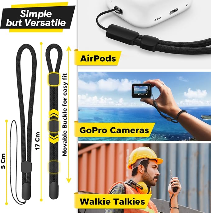 Empire Hand Wrist Strap Lanyard, 3 Pack Black Adjustable Lanyard Wrist Straps - Image 6