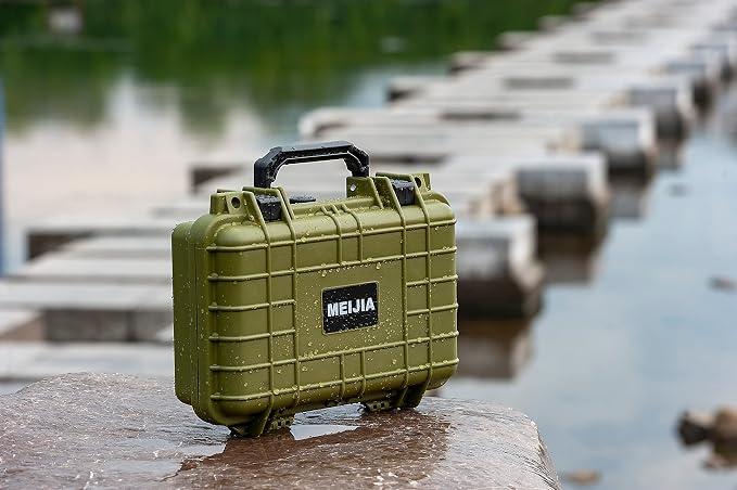 MEIJIA Portable All Weather Waterproof Protective Hard Case, Small Camera Case,Dry Case with Customizable Foam,Fit Use of Drones, Camera,Equipments, 11.65 ”x8.35”x3.78” - Image 6
