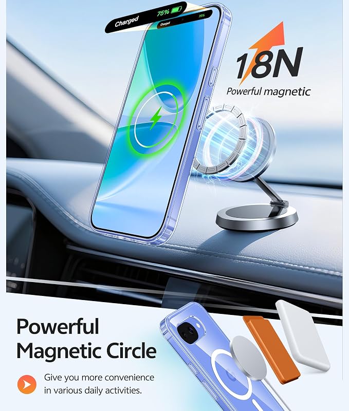 FNTCASE for Google Pixel 10a Case, Fit for Magsafe, with Screen Protector | Anti Yellowing Magnetic Back, 14FT Military Grade Drop Protection, Slim Shockproof Protective Phone Cover, Transparent Clear - Image 3