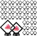 FairySandy 60 Pcs Floating Display Case Box, 3.5 Inch, 2.76 Inch, Black | 3D Floating Frames with PE Film for Challenge Coin, medal, Jewelry Storage Box, Small Display Holder, Stand Base Included by FairySandy