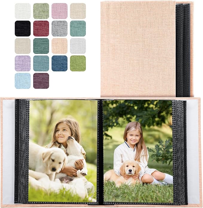 Photo Album 4x6 100 Pockets for Wedding Gifts,Linen Hardcover Picture Albums for Family Anniversary Baby Vacation Pictures - Image 2