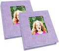 Vienrose 4x6 Mini Photo Album, 2 Pack, 52 Photos, Purple | Linen Cover, Photo Book, Baby Memory Book, Artwork Postcards Storage by Vienrose