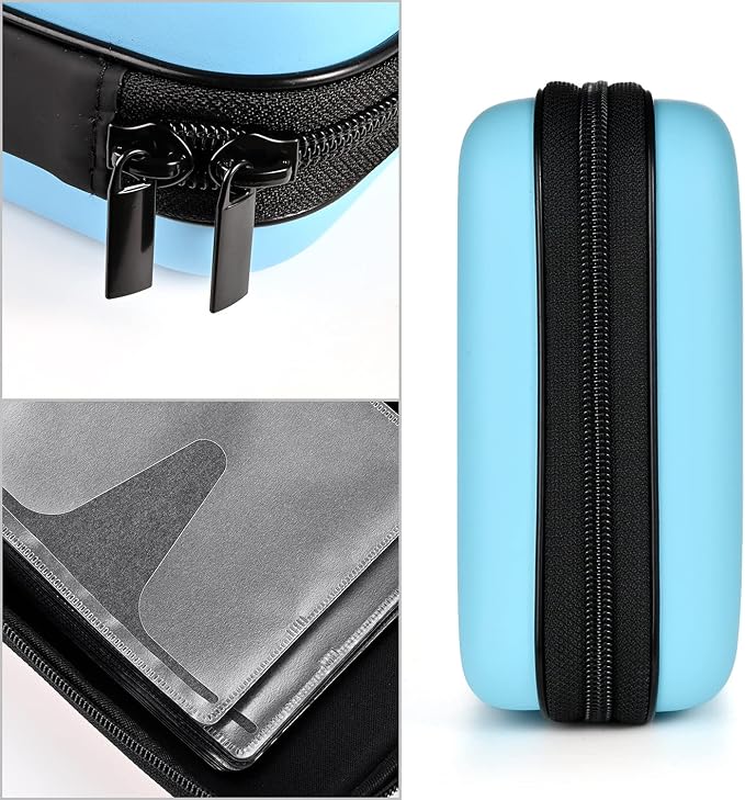 alavisxf xx CD Case, 48 Capacity EVA Protective Blu-ray DVD Case Portable Zipper CD Case Holder Disc Storage Organizer Wallet Bag for Car Home Travel (48 Capacity, Sky Blue48) | EVA Shock-resistant, Lightweight Portable, DVD Blu-ray Storage Organizer, ... - Image 3