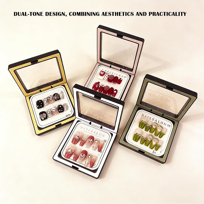 12 PCS Dual-Color Packaging Box 3D Floating Frame Display Stand, Color-Matching Packaging Display Box, Transparent Window Jewelry Case, PE Film Anti-Oxidation Storage Case. (Black+Pink) - Image 5