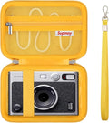 Carrying Case Compatible with Fujifilm Instax Mini EVO Instant Camera, INSTAX MINI EVO Camera Storage Holder Travel Bag with Mesh Pocket for Photos, USB Cables, Film, Yellow by Supmay