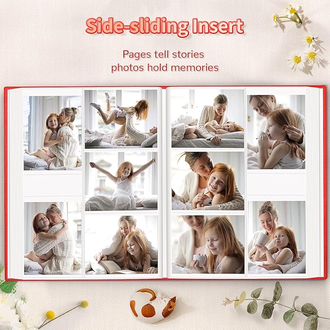 Artfeel Photo Album 4x6 with 600 Pockets,Slip-in Picture Albums,Linen Cover Memory Book with Front Window,White Page Vertical Photo Book for Wedding,Family,Anniversare,Baby,Vacation - Image 5