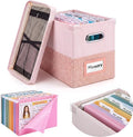 1 Set School Memory Box Organizer, School Keepsake Organizer K-12,Pink | with 15 Hanging File Folders, 4 Labels, 3 Sticker, Mesh-Pocket Lid, for Letter/A4, Report Cards, Photos, Awards, File Keeper by Wenqik