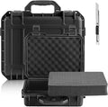 Relaxweex 1 Pcs Waterproof Hard Case with DIY Customizable Foam Insert Portable Protective Case with Knife for Camera Drones Equipments Tools Test Instruments(Black,20.5 x 15.8 x 8.5 Inch) by Relaxweex