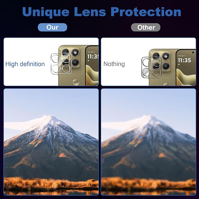 for Motorola Moto Edge 2026 Screen Protector with Camera Lens Protector, 9H Hardness Anti-Scratch Tempered Glass flim, Case Friendly,Anti-Scratch (2+2 PACK) - Image 7